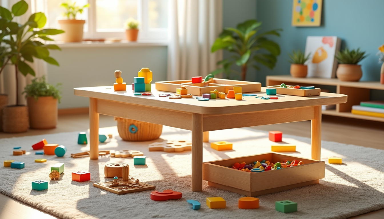 découvrez notre table d'activités montessori, conçue pour stimuler le développement de votre enfant de manière ludique et interactive. favorisez la créativité, la motricité fine et l'apprentissage autonome grâce à des jeux adaptés à chaque âge. offrez à votre petit un espace d'éveil enrichissant et éducatif !