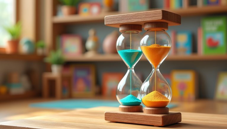 découvrez le sablier montessori, un outil indispensable pour enseigner la notion du temps aux enfants. favorisez leur autonomie et leur compréhension du passage des minutes et des heures grâce à cet accessoire éducatif ludique et pratique.