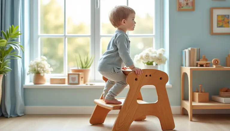 découvrez l'escabeau montessori, un outil essentiel qui favorise l'autonomie des enfants en leur permettant d'atteindre des environnements adaptés à leur taille. idéal pour apprendre à aider dans la cuisine ou à explorer leur espace, cet escabeau sécurise chaque étape de leur développement tout en stimulant leur confiance en eux.
