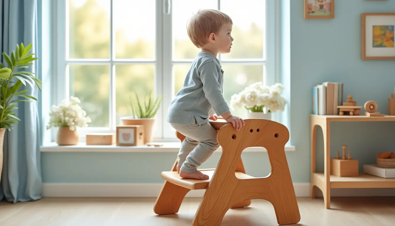 découvrez l'escabeau montessori, un outil essentiel qui favorise l'autonomie des enfants en leur permettant d'atteindre des environnements adaptés à leur taille. idéal pour apprendre à aider dans la cuisine ou à explorer leur espace, cet escabeau sécurise chaque étape de leur développement tout en stimulant leur confiance en eux.