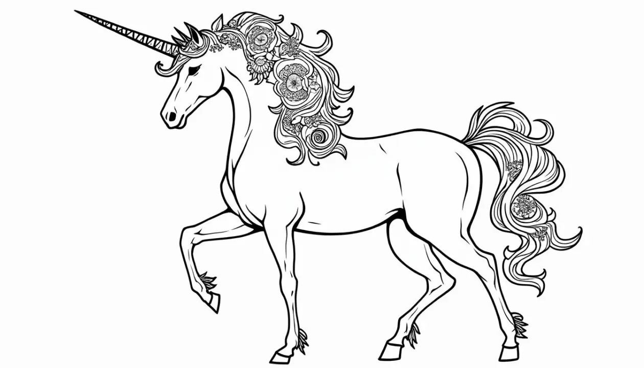 explorez notre collection de coloriages de licornes dans le style art nouveau, où des lignes élégantes et des motifs floraux se rencontrent pour un moment de créativité unique. laissez libre cours à votre imagination et donnez vie à ces magnifiques illustrations.