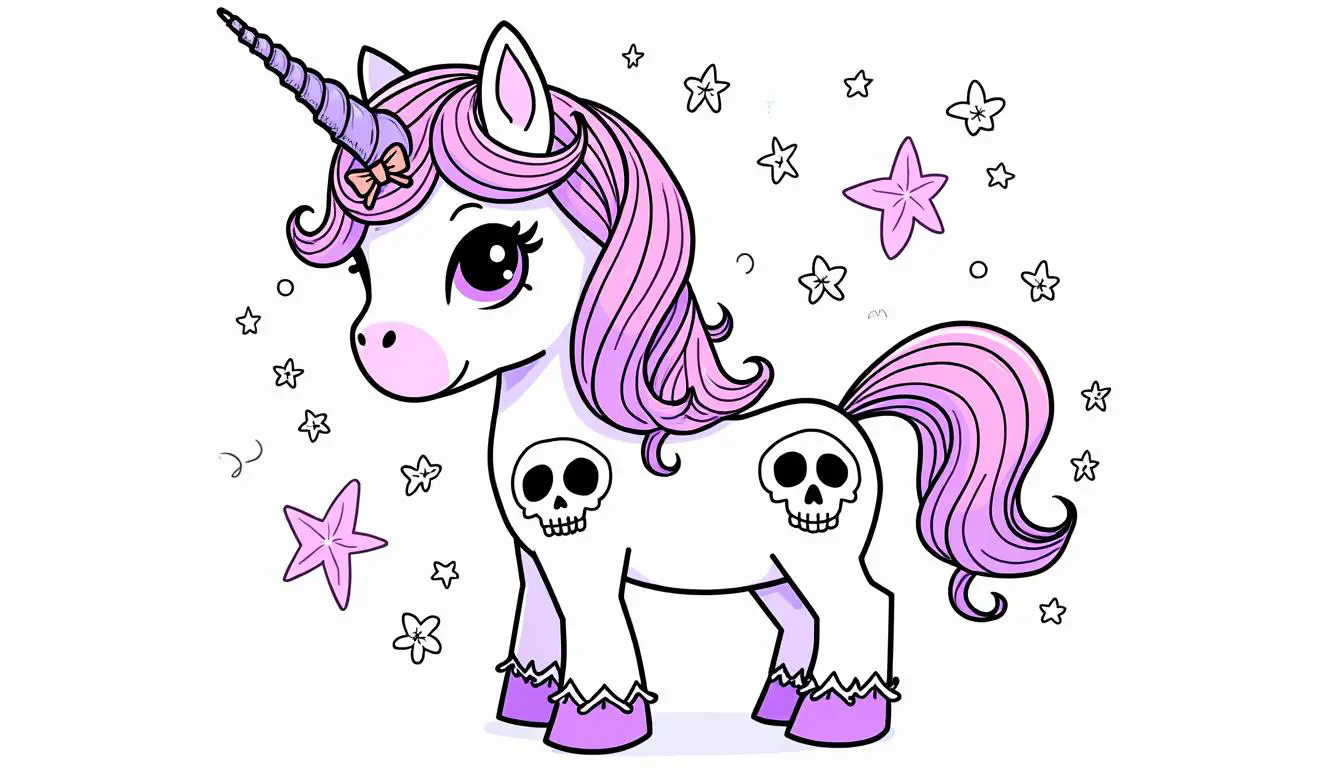 découvrez notre collection de coloriages de licornes pastel goth, alliant mignonnerie et mystère. laissez libre cours à votre créativité tout en plongeant dans un univers fascinant et enchanteur. idéal pour les amateurs d'art et de couleurs douces.