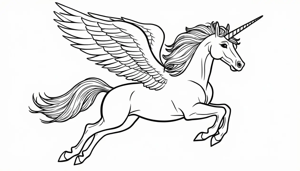 découvrez notre fascinant coloriage de licorne volante, où des ailes majestueuses vous attendent pour être colorées. laissez libre cours à votre imagination et plongez dans un monde enchanteur rempli de magie et de créativité.