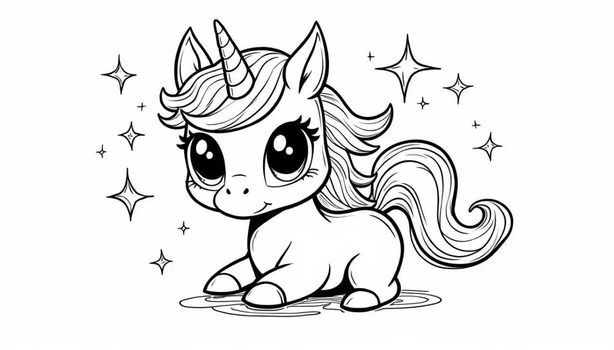 coloriage licorne manga