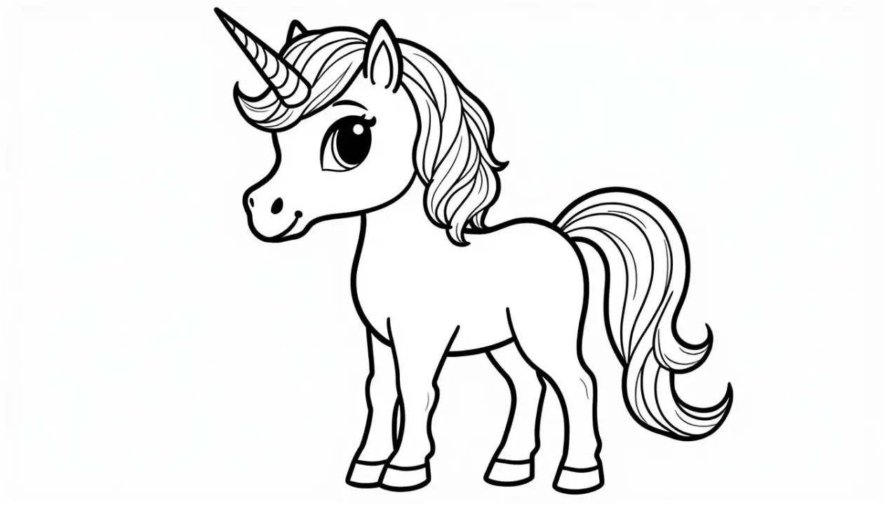 coloriage licorne classique
