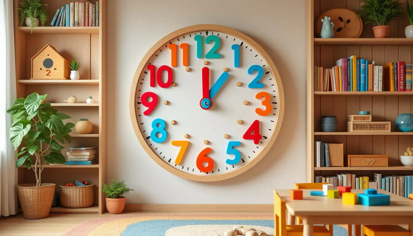découvrez notre horloge pédagogique montessori, conçue pour aider les enfants à apprendre à lire l'heure de manière ludique et progressive. avec des couleurs vives et des chiffres clairs, cet outil éducatif facilite l'apprentissage des notions de temps tout en stimulant la curiosité et l'autonomie de votre enfant.