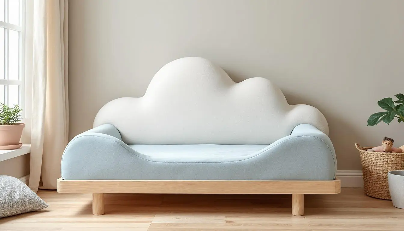 découvrez le lit nuage montessori, une solution parfaite pour aménager un espace de rêve et d'apprentissage pour votre enfant. offrez-lui un environnement stimulant qui favorise son autonomie et son imagination tout en apportant une touche de douceur à sa chambre.