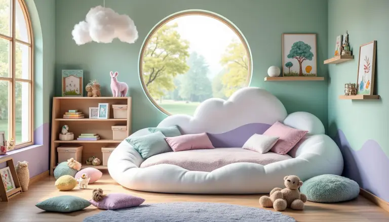 découvrez le lit nuage montessori, un meuble magique qui transforme la chambre de votre enfant en un véritable espace de rêve et d'apprentissage. favorisez l'autonomie et la créativité de votre petit tout en ajoutant une touche de doux rêve à sa décoration.