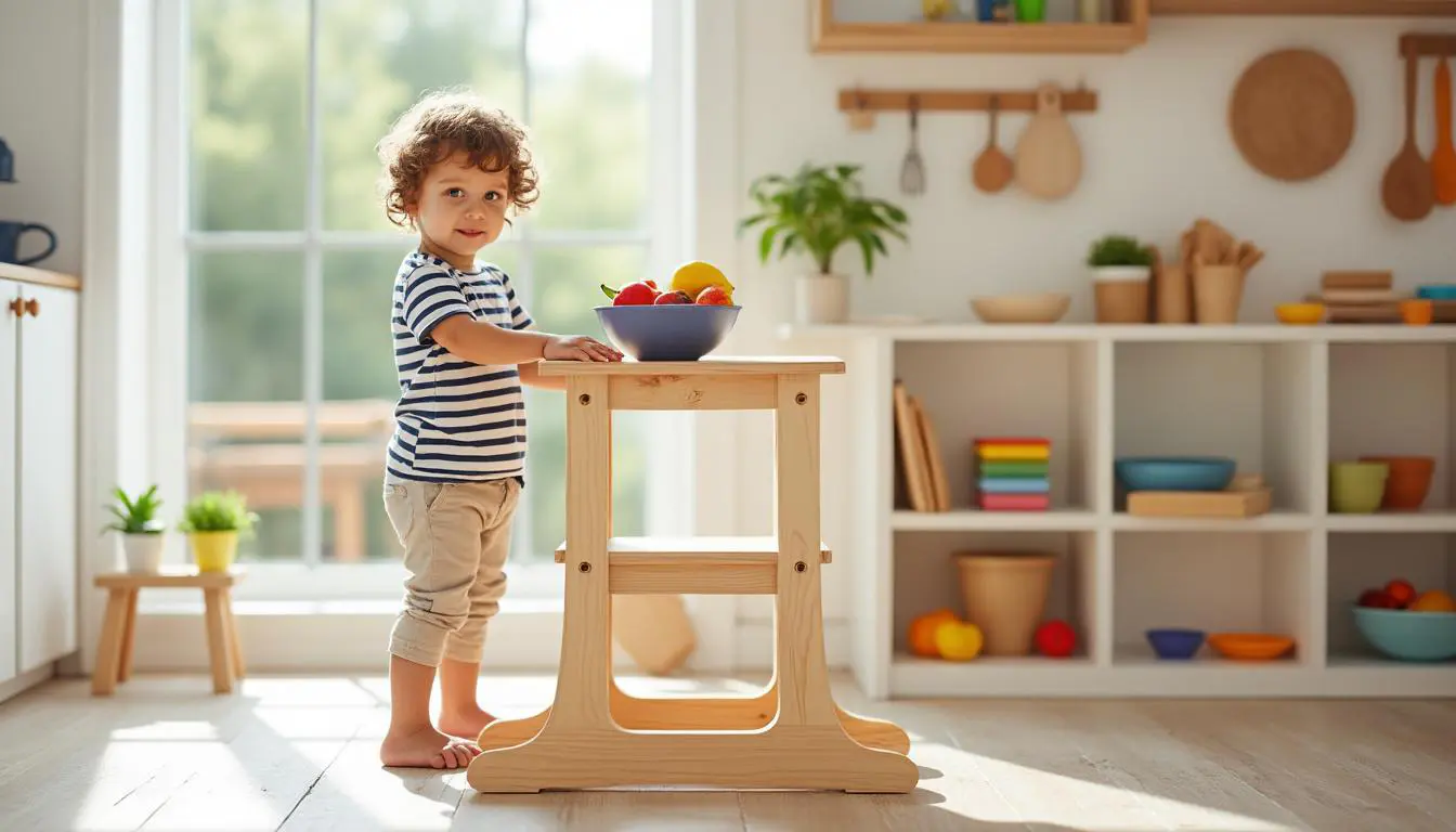découvrez le marche pied montessori, l'outil essentiel pour favoriser l'autonomie des enfants. conçu pour les aider à atteindre leur environnement, il stimule leur confiance en soi tout en garantissant leur sécurité. parfait pour les activités quotidiennes, il allie fonctionnalité et esthétique dans un esprit d'apprentissage ludique.