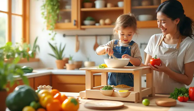 découvrez comment la tour de cuisine montessori permet d'impliquer votre enfant dans la préparation des repas en toute sécurité, favorisant son autonomie et sa créativité en cuisine tout en renforçant les liens familiaux.