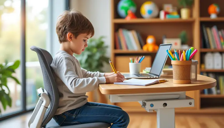 découvrez nos bureaux réglables pour enfants, conçus pour accompagner leur croissance tout en favorisant leur confort et leur posture. offrez-leur un espace de travail ergonomique et ajustable qui s'adapte à leurs besoins, pour une expérience d'apprentissage optimale.