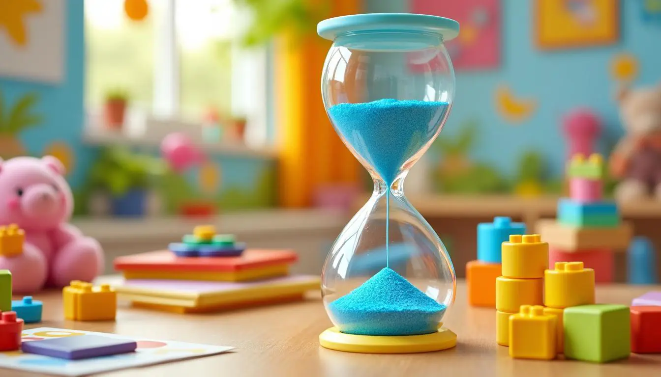 découvrez le sablier pour enfant, un outil ludique et éducatif qui aide les petits à gérer le temps de manière amusante. parfait pour instaurer des routines, il rend l'apprentissage du temps plus simple et agréable. idéal pour les activités quotidiennes, cet accessoire coloré saura captiver l'attention de vos enfants tout en les aidant à développer leur sens de l'organisation.