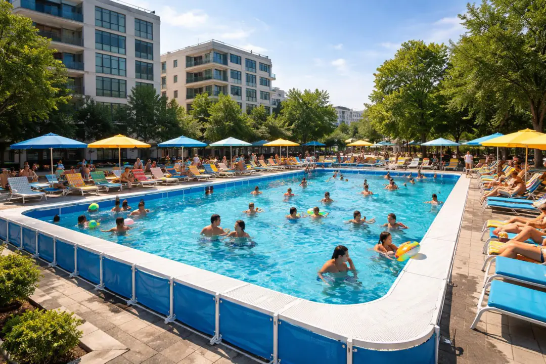 louez une piscine temporaire collective idéale pour votre collectivité. solution pratique, rapide et économique pour offrir des moments de détente et de loisirs à tous.