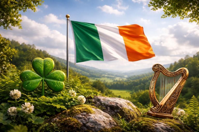 découvrez le drapeau de l'irlande, symbole incontournable de l'identité irlandaise. tout savoir sur l'emblème tricolore vert, blanc et orange, son histoire et sa signification.